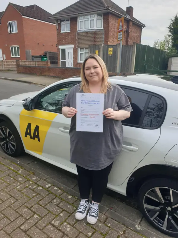 Person passing driving test